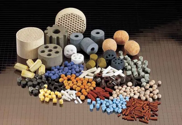 Process catalyst pellets and ceramic support media