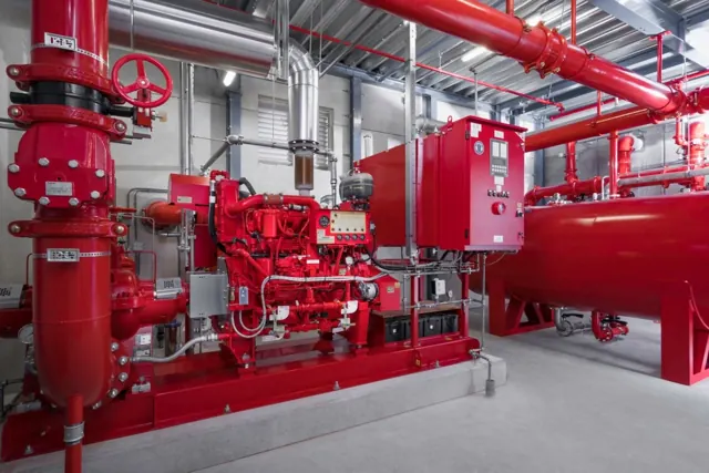 Fire protection piping and pump installation