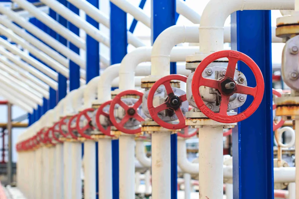 Industrial piping and valve assemblies